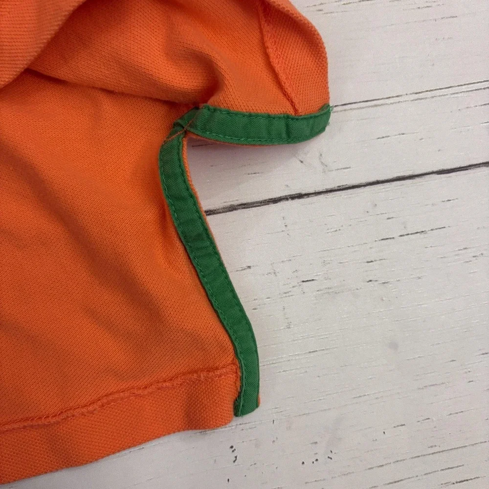 Polo Ralph Lauren Crest Polo Shirt Mens M Orange Custom Fit P-RL Yacht Club Flag